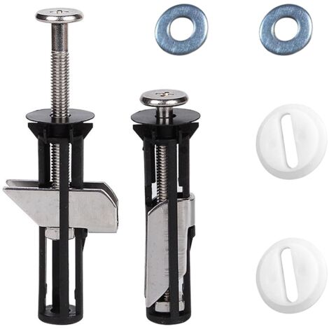Vis et boulons universels pour abattant de toilette avec fixation rapide sur charnière supérieure pour une installation facile - Lot de 2 (1/5)