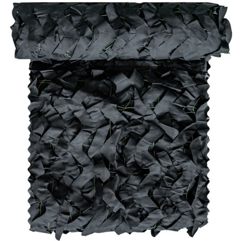 Filet de camouflage, auvent, 3 x 5 m, adapté au camouflage, à la chasse, à la décoration de jardin, au parasol (noir) (1/5)