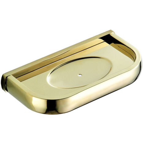 Porte-savon mural en laiton, porte-savon de salle de bain, accessoires de douche (doré) (1/5)