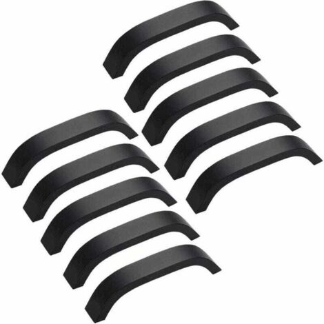 Lot de 10 Poignées de Meubles Moderne 160mm Poignées pour Porte Placard Armoire avec Vis Noir (1/5)