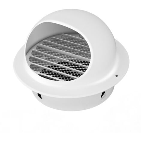 Grille de ventilation en acier inoxydable, grille dôme avec moustiquaire, pour ouverture de diamètre 200 mm, blanche (1/5)