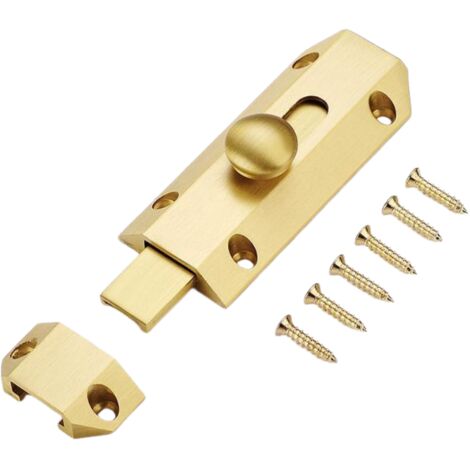 Verrou de sécurité pour porte coulissante, serrure avec vis pour portes, fenêtres et armoires (doré) (1/5)