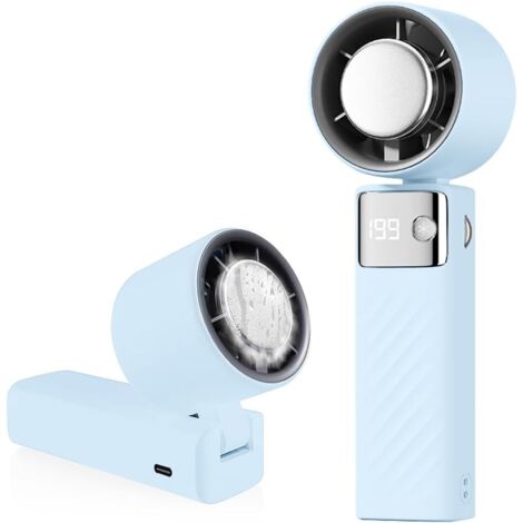 Ventilateur portable, mini ventilateur rechargeable 4000 mAh, petit ventilateur à turbine silencieux, (1-199), adapté au sport et aux voyages (bleu)