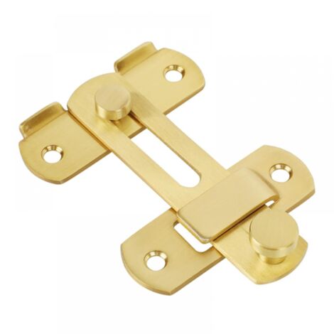 Loquet de porte basculant robuste, serrure de sécurité coulissante pour grange, clôture en bois, doré (petit modèle) (1/5)