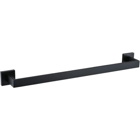 Porte-serviettes, acier inoxydable 304, porte-serviettes 40 cm pour salle de bain et cuisine, design carré moderne (noir) (1/4)