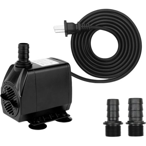Pompe d'aquarium réglable ultra silencieuse avec 4 ventouses pour fontaine d'étang, 2 buses, 45W, 2400L/H (1/5)