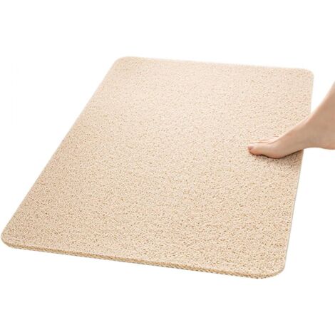 Tapis de douche antidérapant avec trous de drainage, tapis de douche pour zones humides (40x60cm, beige) (1/5)