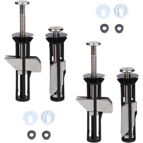 Vis et boulons universels pour abattant de toilette avec fixation rapide sur charnière supérieure pour une installation facile - Lot de 4 (1/5)