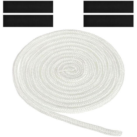 Cordon d'étanchéité, joint de remplacement pour porte de cheminée et de poêle, fibre de verre, blanc, 8 mm x 3 m