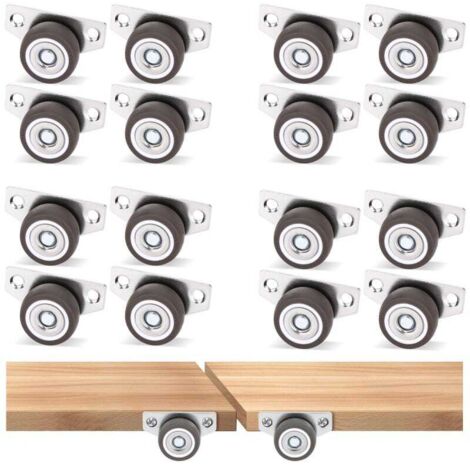 16 poulies de support anti-porte, roues directionnelles linéaires pour pieds de table, rouleaux fixes latéraux, 1pouces, marron (1/5)