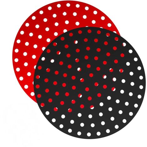 Tapis pour friteuse à air, doublure réutilisable en silicone pour friteuse à air, 2 pièces (rond, 22 cm x 22 cm) (1/5)
