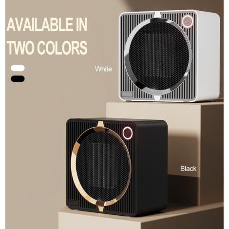 Radiateur D'appoint électrique Portable - Mini Chauffage PTC Avec Poignée - 3 Modes De Chaleur, Minuterie 4 Options - Protection Surchauffe Et Anti-basculement