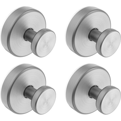 Crochets à ventouse de douche pour mur de porte en verre de fenêtre de salle de bains, paquet de 4, argent (1/5)