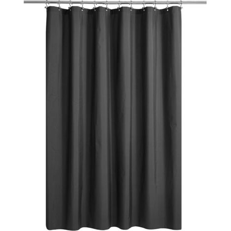 Rideau de douche noir, PEVA de haute qualité, rideau de douche léger, noir (80 cm x 180 cm)