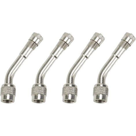 Adaptateur d'extension de valve de pneu à 135 degrés pour voitures, motos, vélos, valves universelles (4 pièces, argent) (1/5)