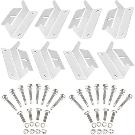 Support de Panneau Solaire Fixation Panneaux Solaires Support en Z de Montage en Alliage d'aluminium pour Camping Car Bateau Toits 8 Pièces