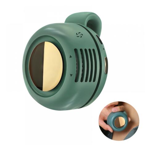Ventilateur portable sans pales, mini ventilateur, direction du vent réglable à 360°, ventilateur USB, vert (1/5)