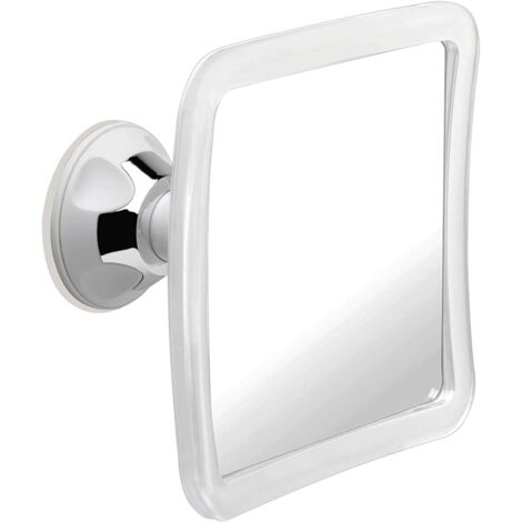Miroir de douche, miroir grossissant à ventouse, petit miroir de salle de bain incassable, 16 cm x 16 cm, miroir 5x (1/5)