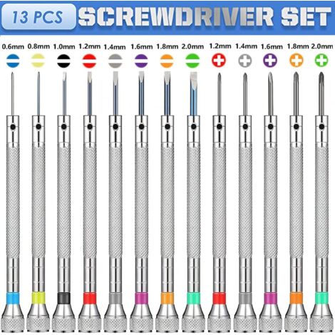 Kit De Tournevis Pour Lunettes 4 En 1 - 2 Tournevis Multifonctions Avec Têtes Plate, Cruciforme Et Hexagonale