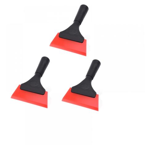 Grattoir à vitres multi-usages en silicone pour fenêtres, vitres, portes de douche, grattoir à vitres (12,7 cm, rouge), 3 pièces (1/5)