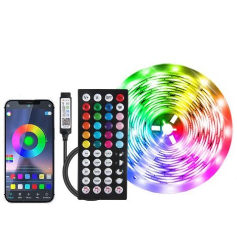 Bande LED RVB 5050 pour chambre à coucher, 30 m, avec télécommande et application Bluetooth (1/5)