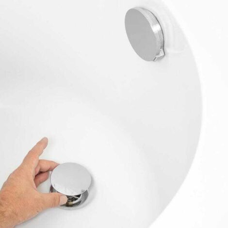 Bouchon De Baignoire En Laiton Chromé Honseadek - Diamètre 72 Mm, Hauteur Réglable 45–65 Mm, Double Joint Silicone, Compatible Bouchon De Vidange Standard