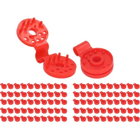 Lot de 50 pinces pour filet pare-soleil, coupe-vent avec œillets en plastique pour serre et filet de jardin rouge (avec crochets) (1/5)
