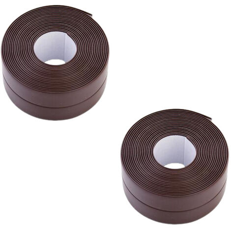 Ruban de calfeutrage, ruban d'étanchéité pour évier de cuisine, toilettes, salle de bain, 2 rouleau (3,2 m x 2,2 cm, marron)