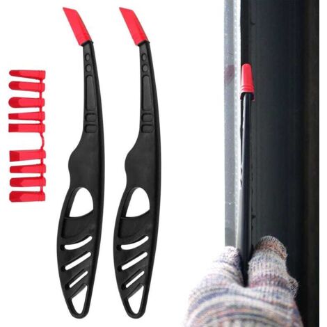Lot de 2 Raclette 9 en 1, Grattoir Silicone Multifonction pour Enlever Colle, Joints & Résidus de Verre (1/5)