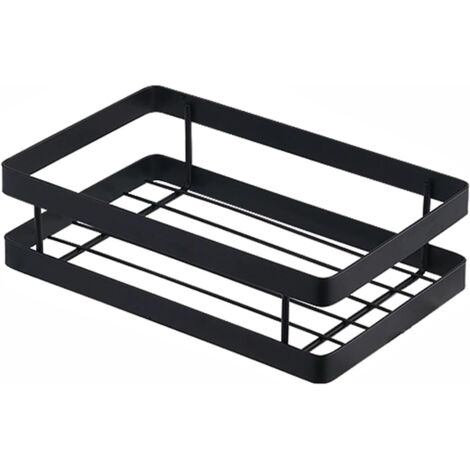 Panier de rangement épais, étagère de cuisine, étagère de salle de bain, noir (20 cm) (1/5)