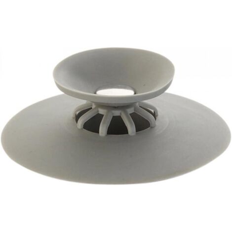 Robinet d'arrêt de vidange en silicone souple, drain de bain et de douche avec piège à cheveux, gris (1/4)