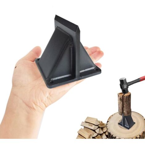 Fendeur de bois - Petit coin de fendage - Convient pour le camping, les barbecues et les pique-niques (noir)