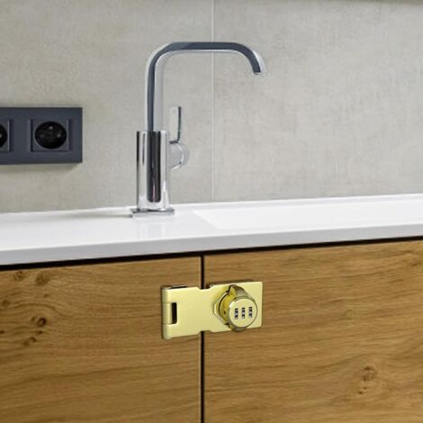 EUDEMON Serrure De Porte à Levier Sécurité Enfant - Installation Facile Adhésif 3M VHB Sans Percage, Verrouillage Simple à Deux Mains (Blanc, Lot De 2)
