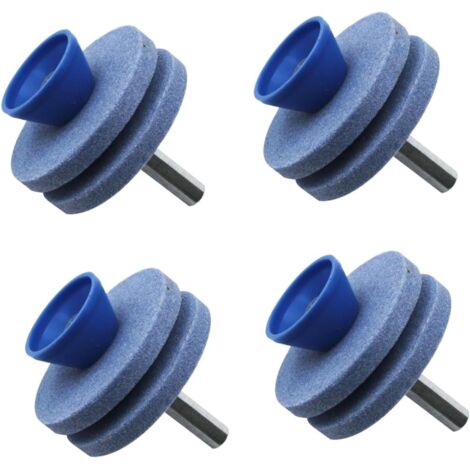 Affûteur de lame de tondeuse à gazon durable pour outils de jardin, perceuse électrique, double couche, 4 pièce (bleu) (1/4)