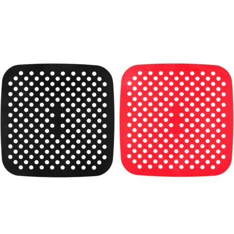 Tapis pour friteuse à air, doublures réutilisables en silicone pour friteuse à air, 2 pièces (carré, 21,5 cm x 21,5 cm) (1/4)