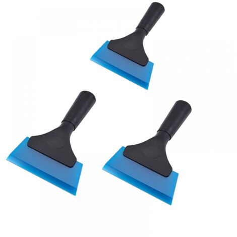 Grattoir à vitres multi-usages en silicone pour fenêtres, vitres, portes de douche, grattoir à vitres (12,7 cm, bleu), 3 pièces (1/5)