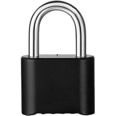 Serrure à combinaison en alliage de zinc robuste, multifonctionnelle, sûre pour une utilisation intérieure et extérieure, poutre courte, noire (1/5)