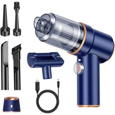 Aspirateur de voiture portable 120 W, aspirateur à main rechargeable, puissance d'aspiration 8 000 Pa avec 5 accessoires et base de chargement (1/5)
