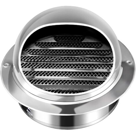 Grille de ventilation en acier inoxydable, grille dôme avec moustiquaire, pour ouverture de diamètre 100 mm, argent (1/5)