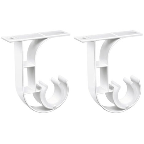Support de tringle à rideau, crochet de plafond, pour tringles de 26 à 28 mm, lot de 2, blanc (1/4)