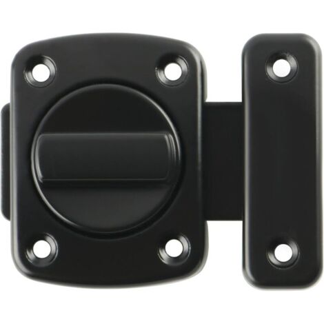 Serrures de porte Loquet pivotant avec 6 vis pour portes, fenêtres, armoires et jardins, noir (1/5)