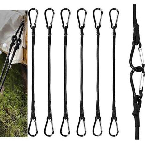 6 Pcs Robuste Tendeur Elastique, 90CM Tendeurs Elastique avec Crochets pour Camping, Bâches, Tente, Bagages (1/5)