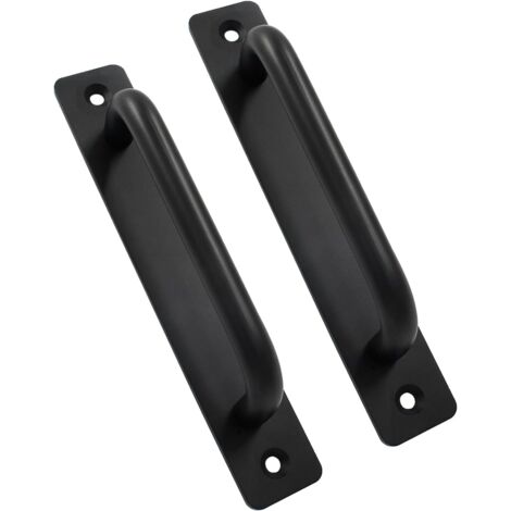Poignée de porte en alliage d'aluminium, poignée de porte d'armoire, espacement des trous 160 mm, 2 pièces, noir (1/5)