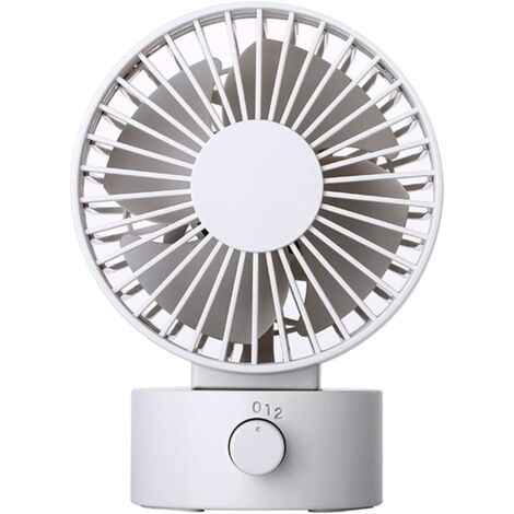 Mini ventilateur de bureau USB, conception silencieuse à double lame, 2 vitesses de vent, alimentation en air à 30 degrés (blanc) (1/5)