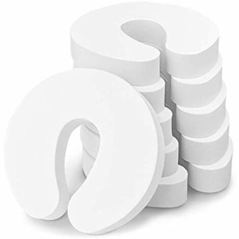 Lot de 8 butées de porte de sécurité pour enfants, anti-pince, en mousse, souples pour protéger les doigts des enfants, palmes (blanc