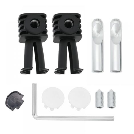 Boulons de fixation pour WC suspendus, kit de fixation universel pour WC suspendus, charnière de fixation (noir)
