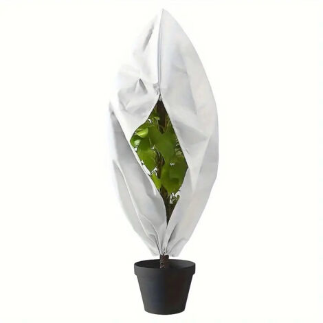 Housse de protection contre le gel pour plantes - Housse d'hiver pour plantes - avec cordon et fermeture éclair - 80 cm x 120 cm Blanc (1/5)