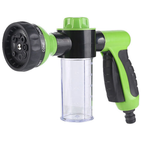 Pulvérisateur d'arrosage à mousse, buse haute pression 8 modes, réservoir de savon, vert (1/5)