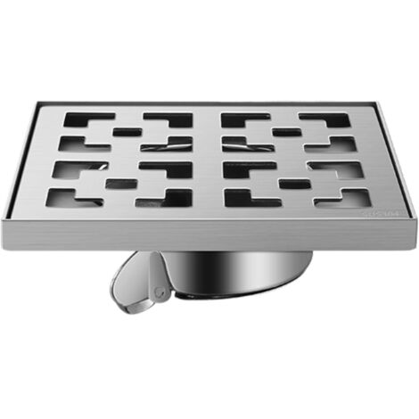 Grille de fenêtre rétro, siphon de sol en acier inoxydable à grand débit, adapté au tuyau d'évacuation de la salle de bain (20x20cm)