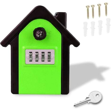 Boîte De Verrouillage à Clé Extérieure, Boîtier De Rangement Mural Etanche Pour Cartes Combinees A 12 Chiffres Noir 92004502